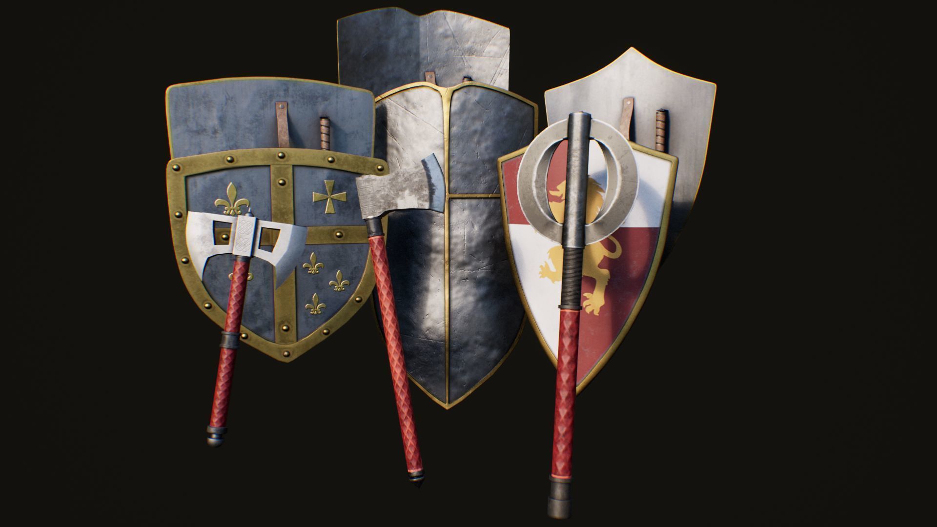 Melee Weapon Kit Medieval UE4 and 5 Low-poly 3D model_6