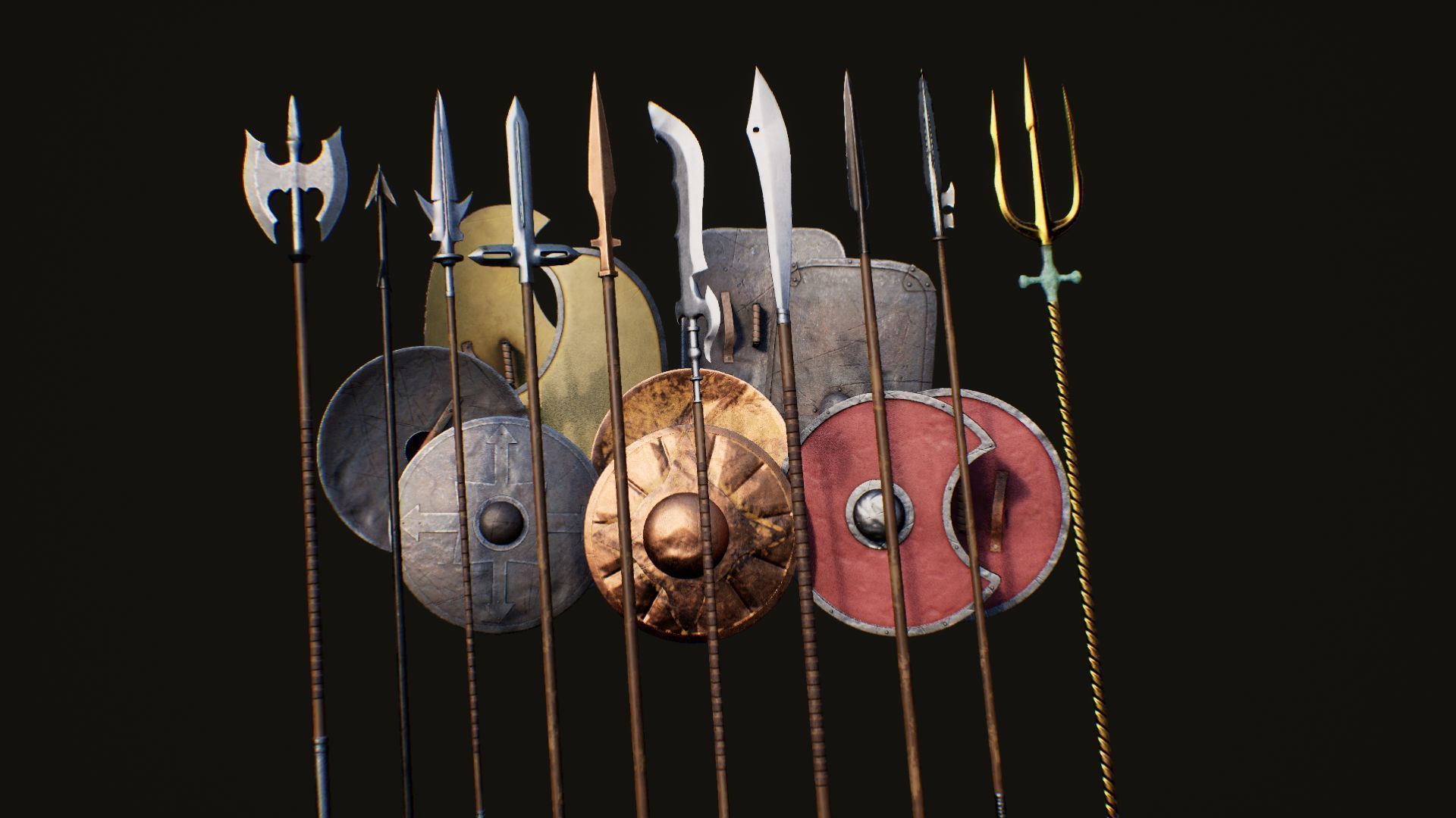 Melee Weapon Kit Medieval UE4 and 5 Low-poly 3D model_2