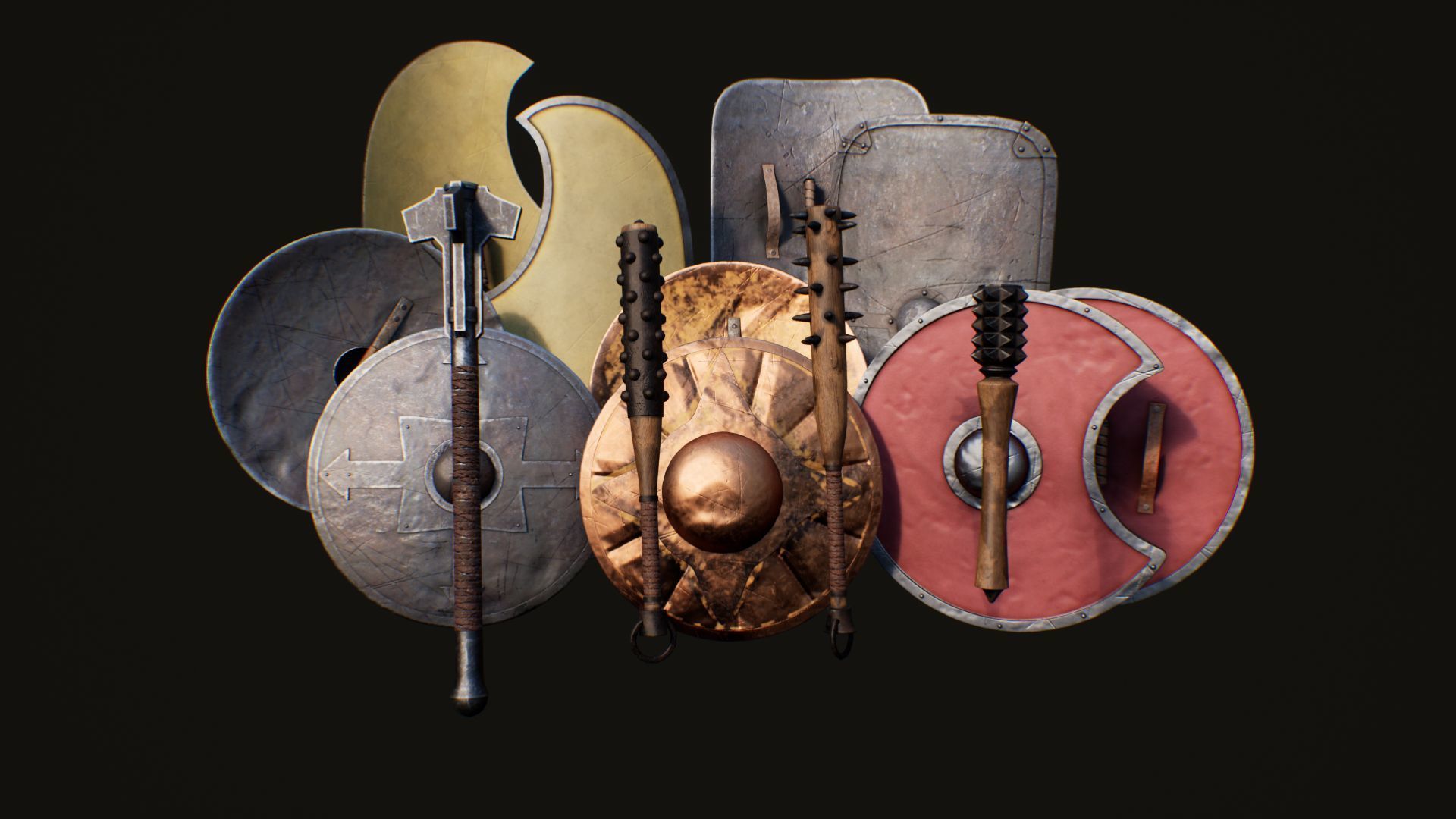 Melee Weapon Kit Medieval UE4 and 5 Low-poly 3D model_9