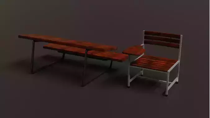school chair and desk