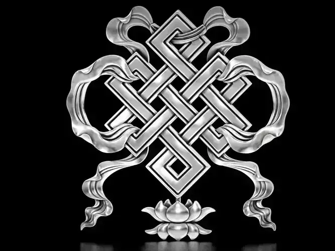 Buddhist Endless Knot Relief 3D print model