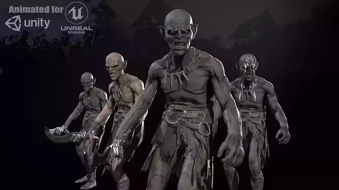 SkinnyOrc3 Low-poly 3D model