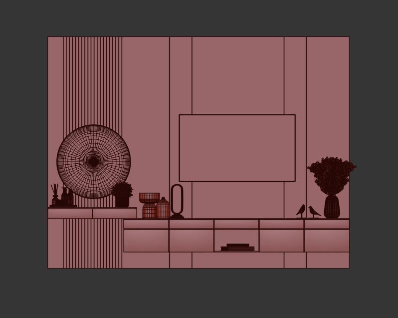 Bedroom Furniture Composition 03 3D model_12