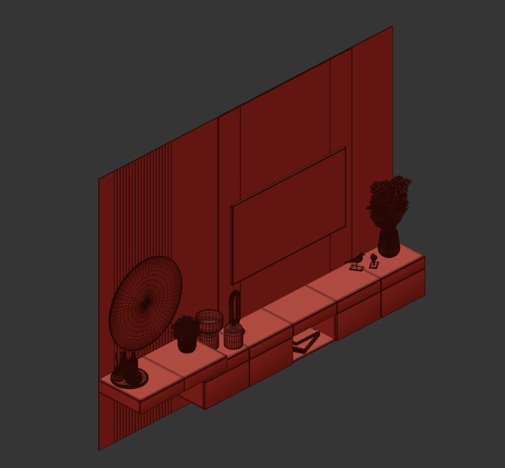 Bedroom Furniture Composition 03 3D model_13