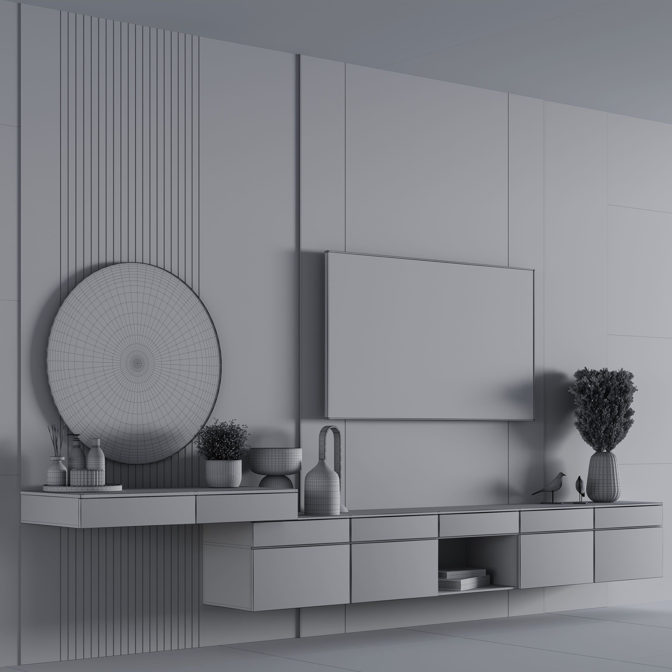Bedroom Furniture Composition 03 3D model_5