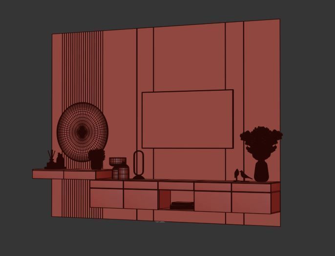 Bedroom Furniture Composition 03 3D model_14