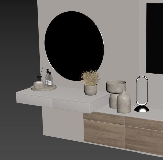Bedroom Furniture Composition 03 3D model_11