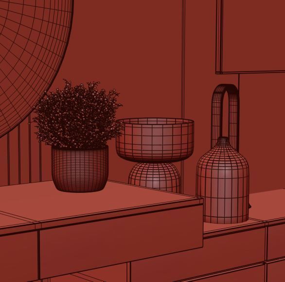 Bedroom Furniture Composition 03 3D model_18