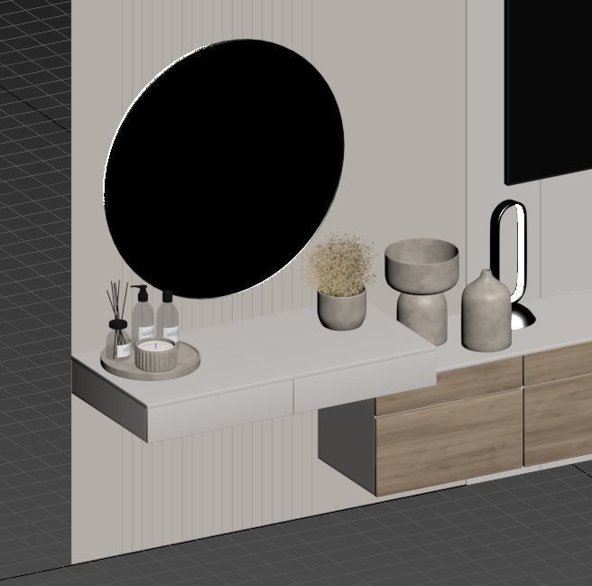 Bedroom Furniture Composition 03 3D model_9