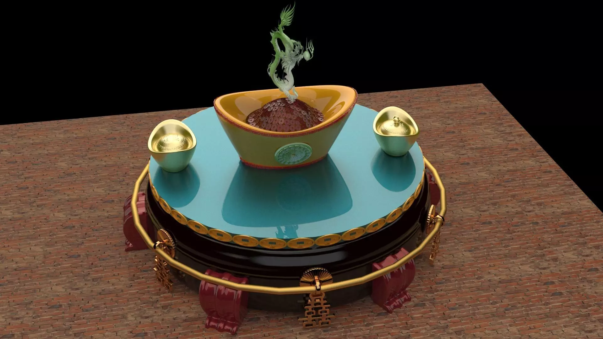 chinese gold ingot 3D model