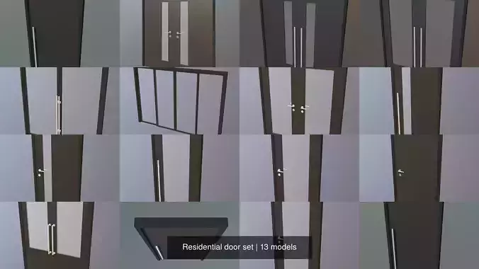 Residential door set 3D Model Collection
