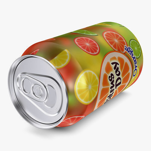 Citrus Day Orange Soda Can 330ml Simple M 1 3D model 5