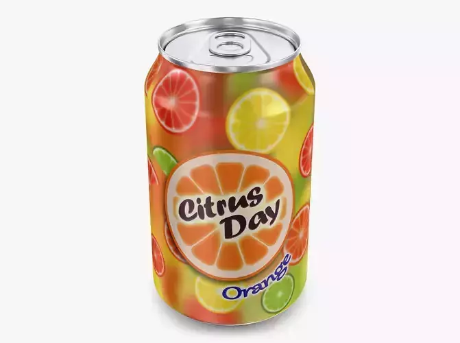 Citrus Day Orange Soda Can 330ml Simple M 1 3D model