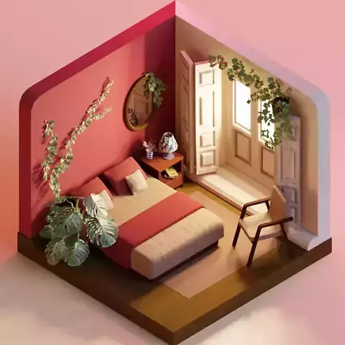 cosy burgundy bedroom