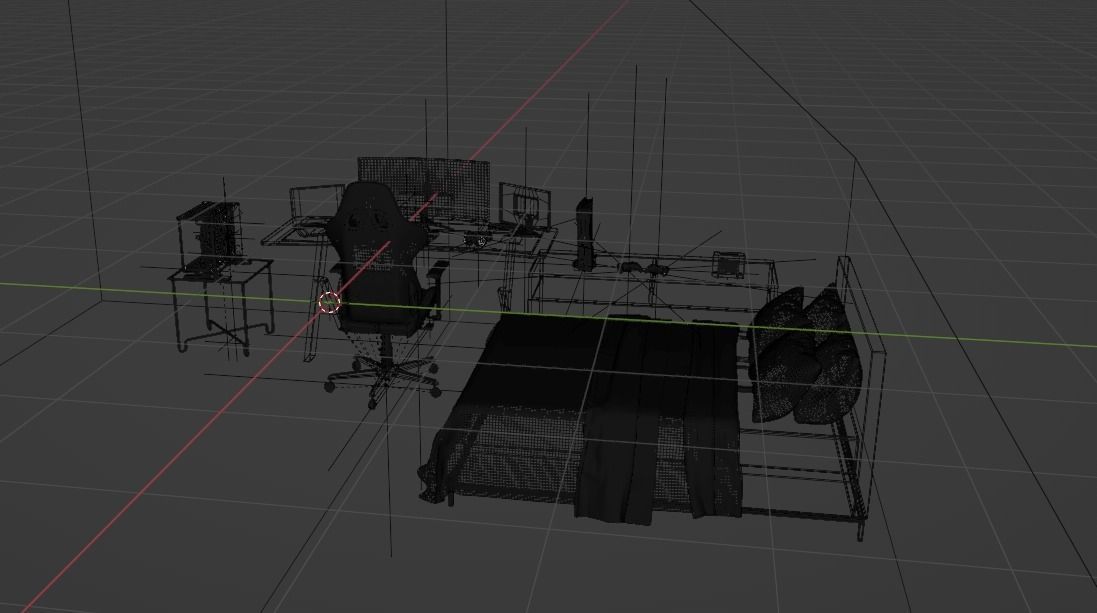 Gaming room  Free 3D model_1