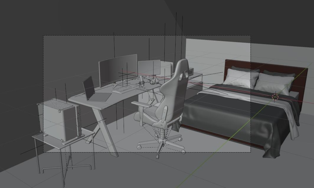 Gaming room  Free 3D model_2