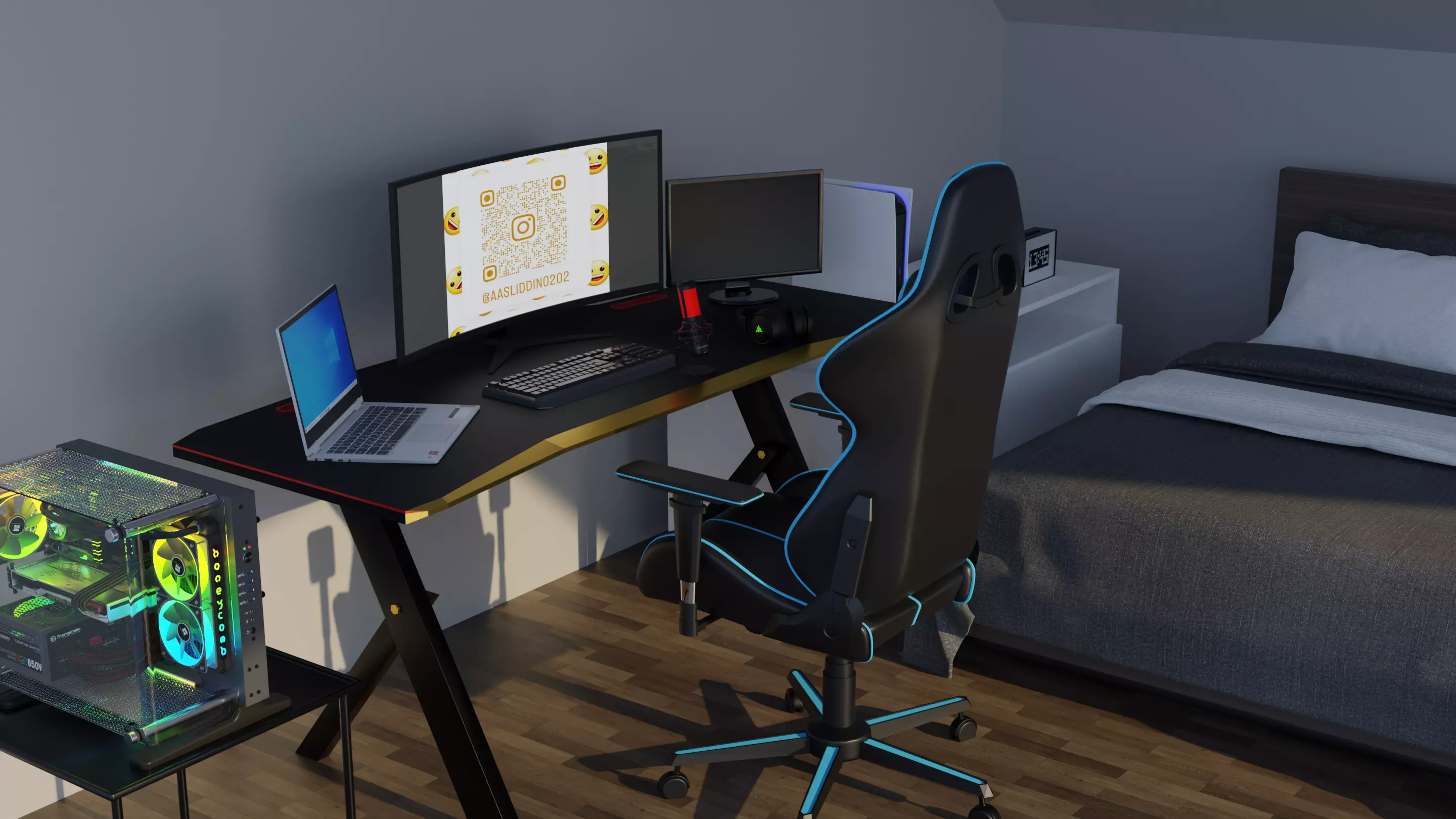 Gaming room  Free 3D model_0