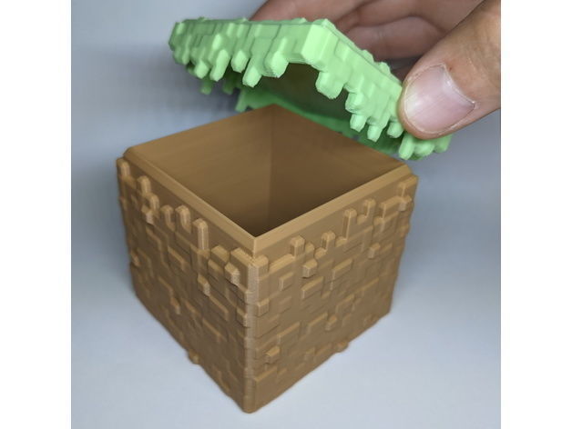Minecraft Grass Block Container 3D print model_2