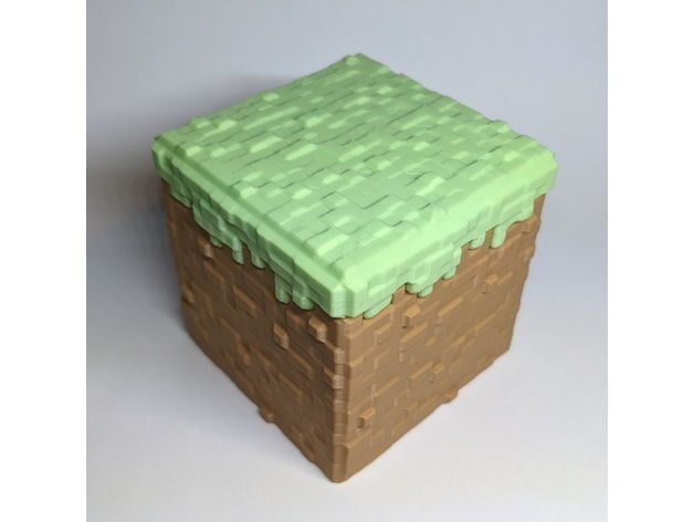 Minecraft Grass Block Container 3D print model_1