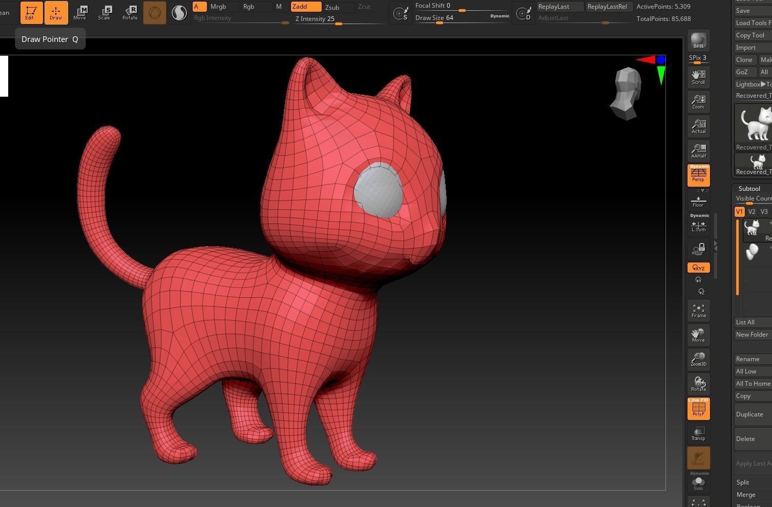 Cat Cartoon Animated and Rigged Low-poly 3D model_7
