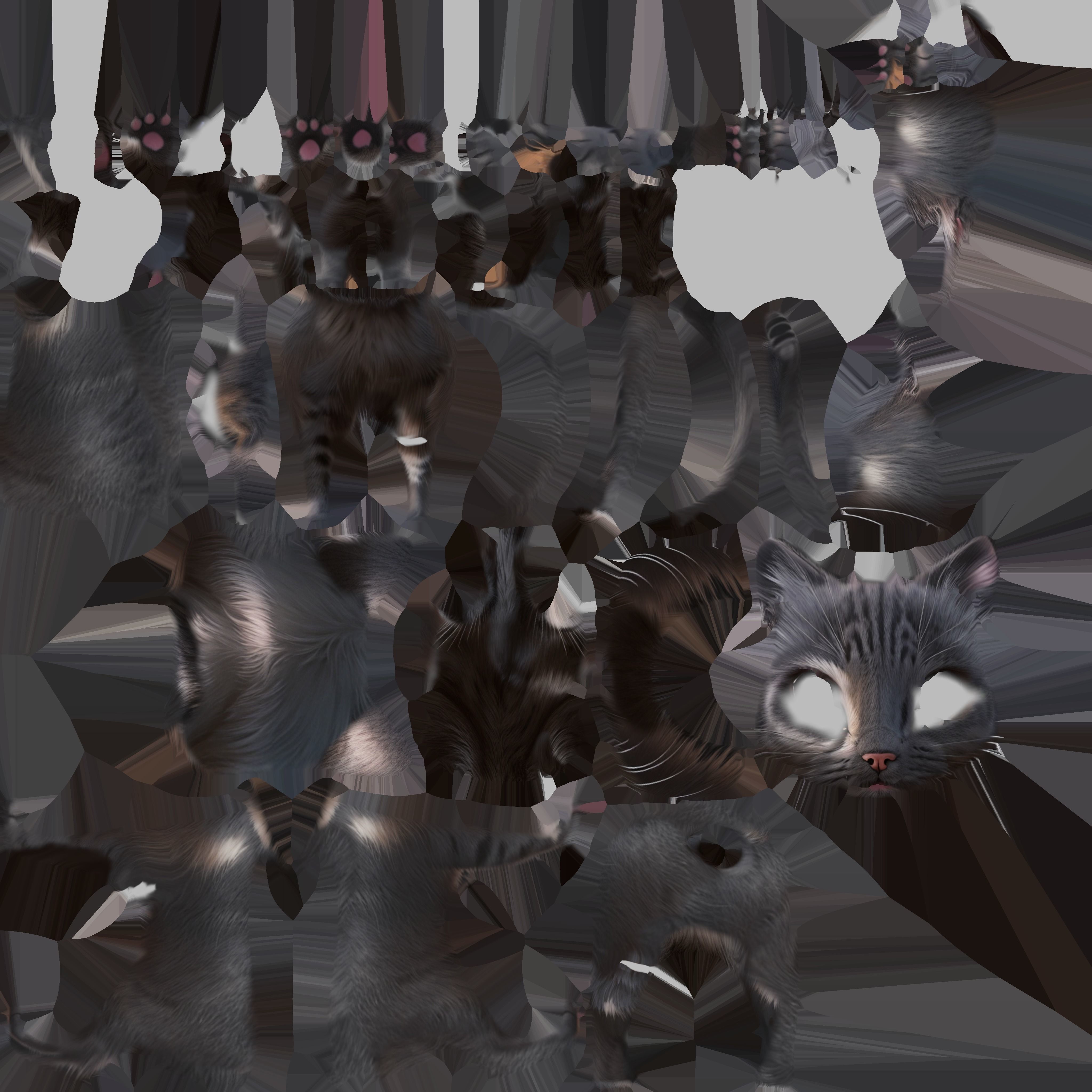 Cat Cartoon Animated and Rigged Low-poly 3D model_23