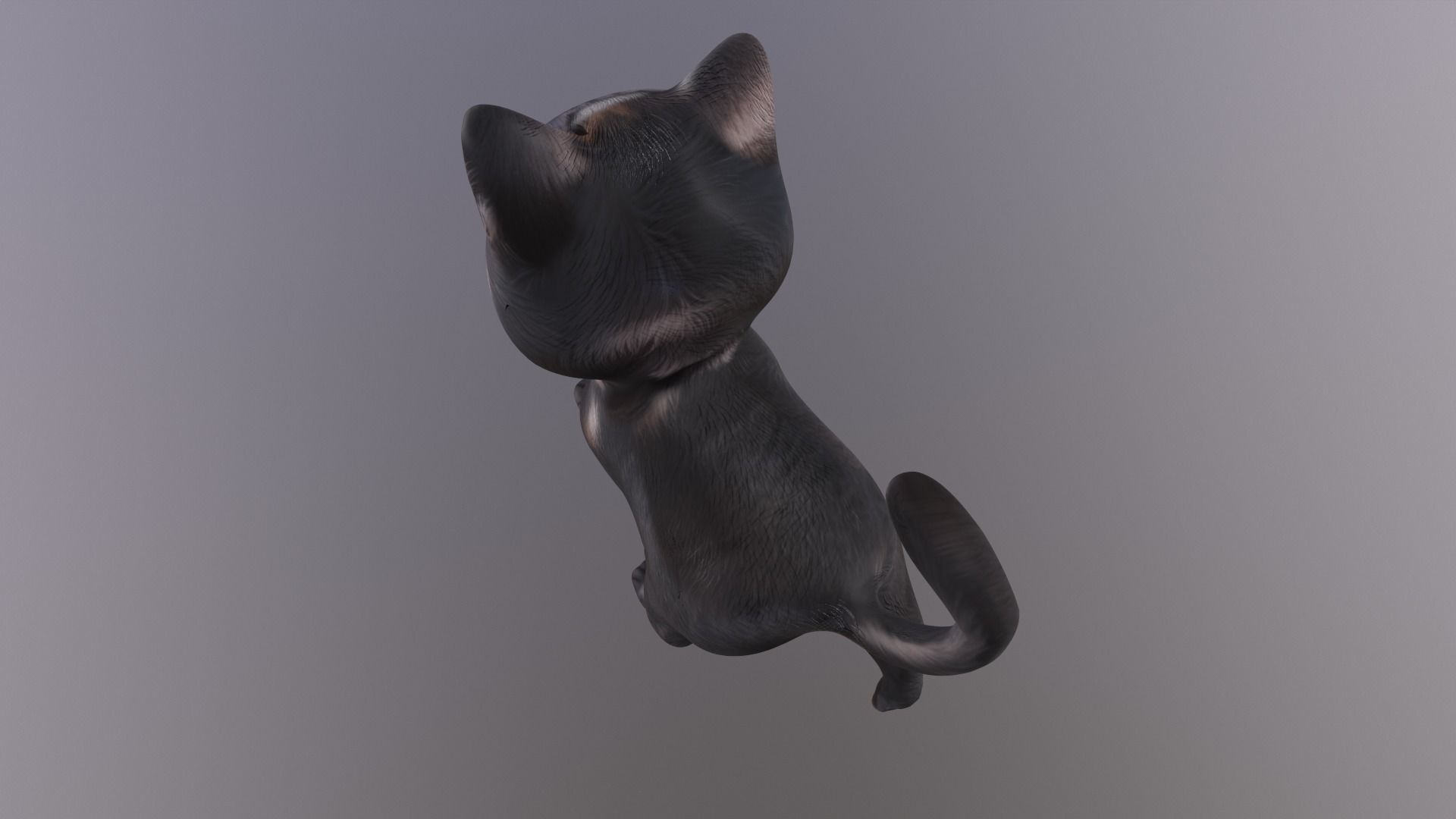 Cat Cartoon Animated and Rigged Low-poly 3D model_12