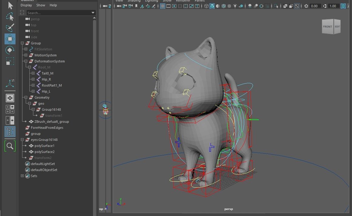 Cat Cartoon Animated and Rigged Low-poly 3D model_6