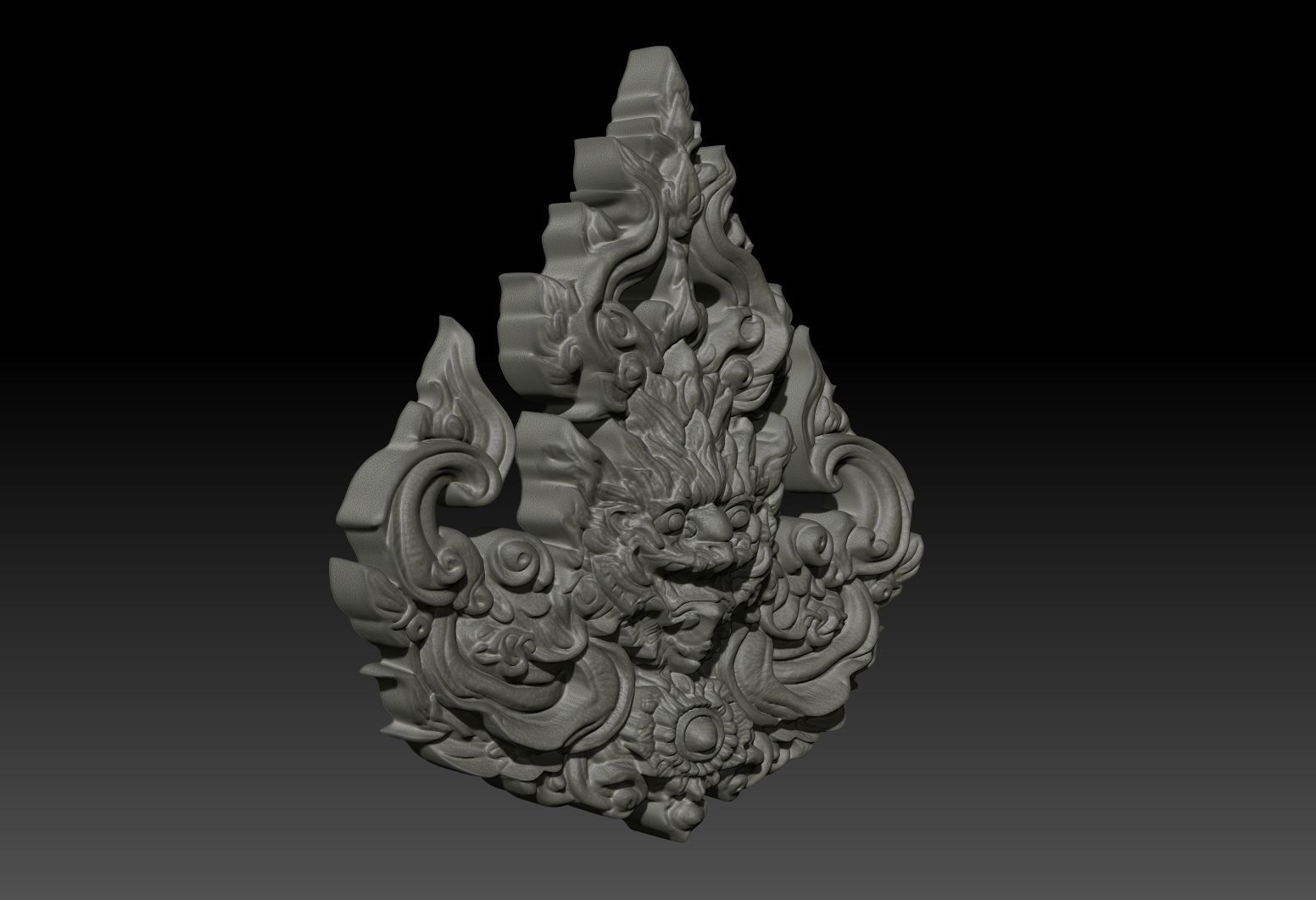 Thai Ornament Decor Bas Relied 18 - 231008 3D print model_1