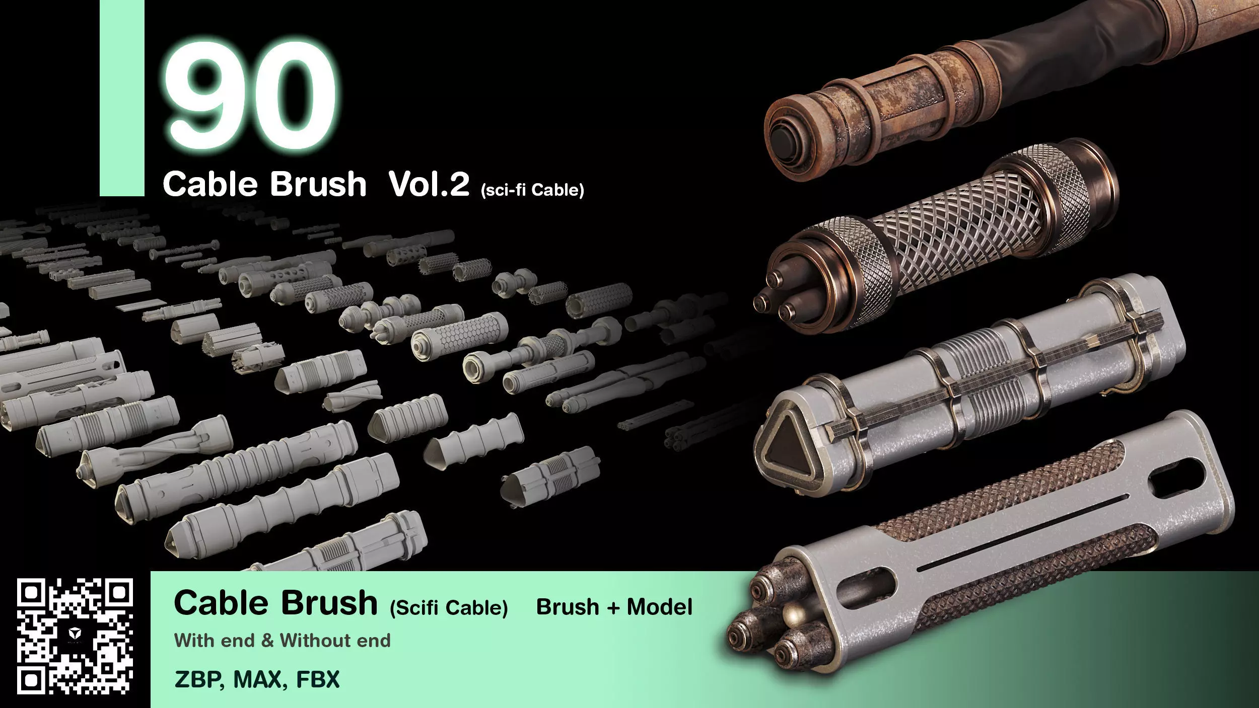 90 Cable IMM Brush vol 2 scifi 3D model