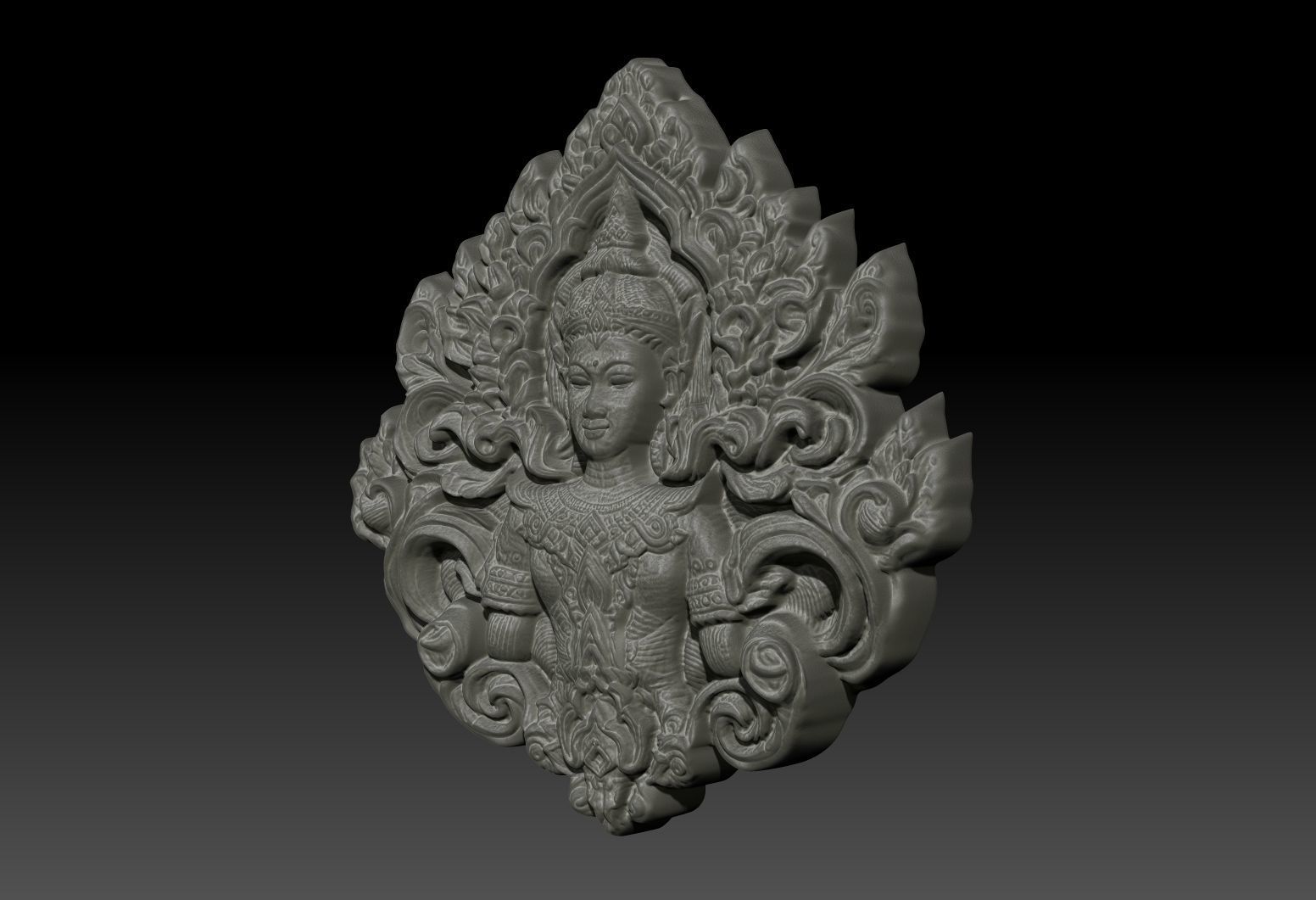 Thai Ornament Decor Bas Relied 17 - 231008 3D print model_2