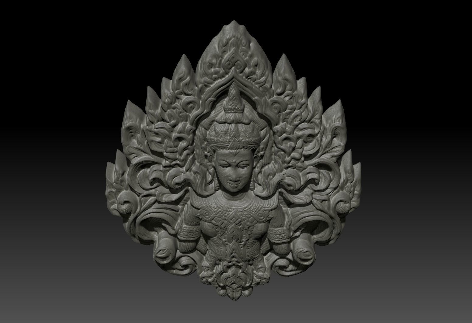Thai Ornament Decor Bas Relied 17 - 231008 3D print model_4