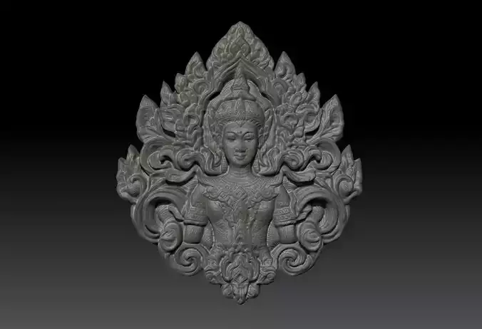 Thai Ornament Decor Bas Relied 17 - 231008 3D print model