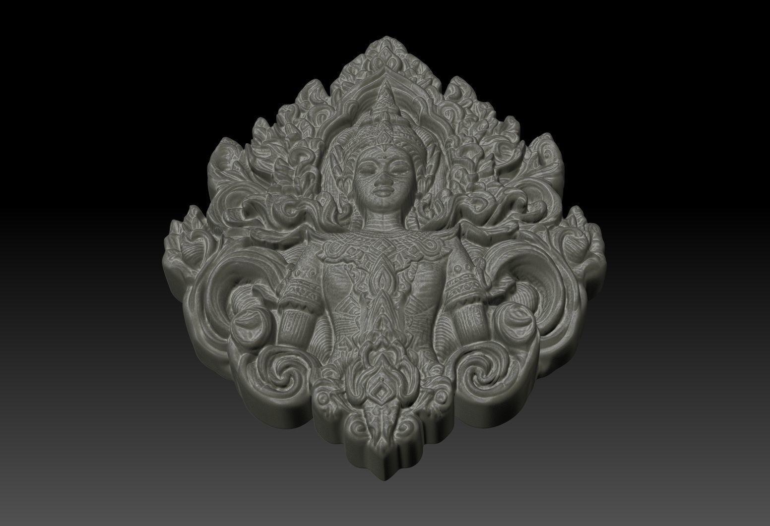 Thai Ornament Decor Bas Relied 17 - 231008 3D print model_3