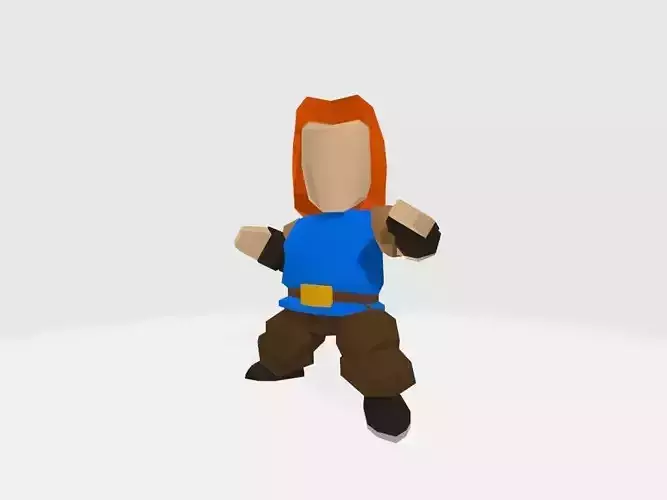 Hero Lowpoly model animated