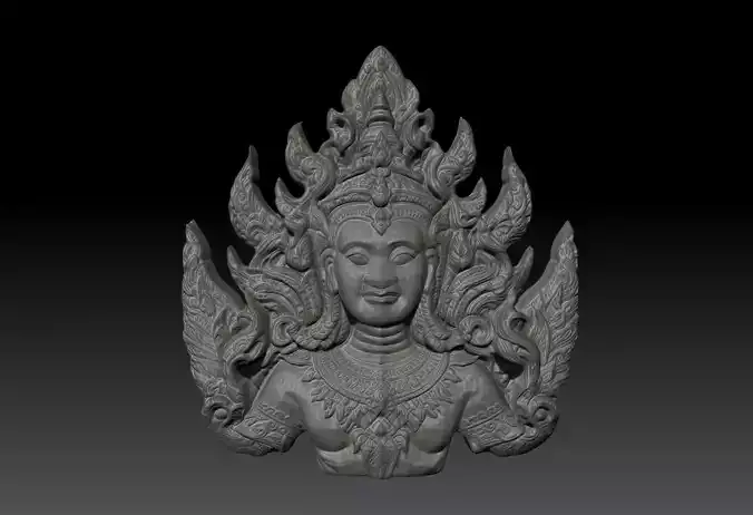Thai Ornament Decor Bas Relied 13 - 231008 3D print model Thai Ornament Decor Bas Relied 13 - 231008 3D print model