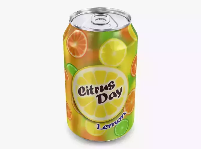 Citrus Day Lemon Soda Can 330ml Simple M 1 3D model