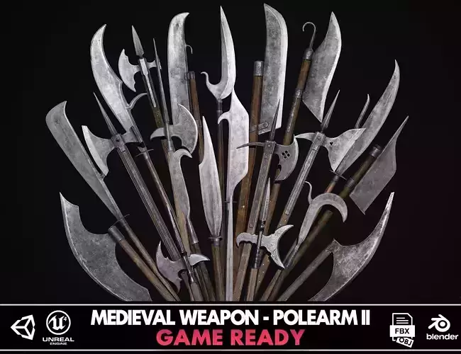 Medieval Weapon - Polearms II Low-poly 3D model