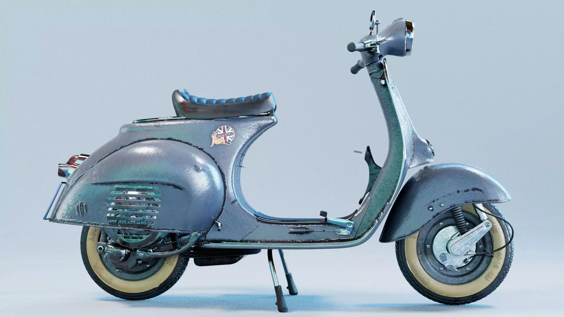 Vintage 1950s Vespa Low-poly 3D model