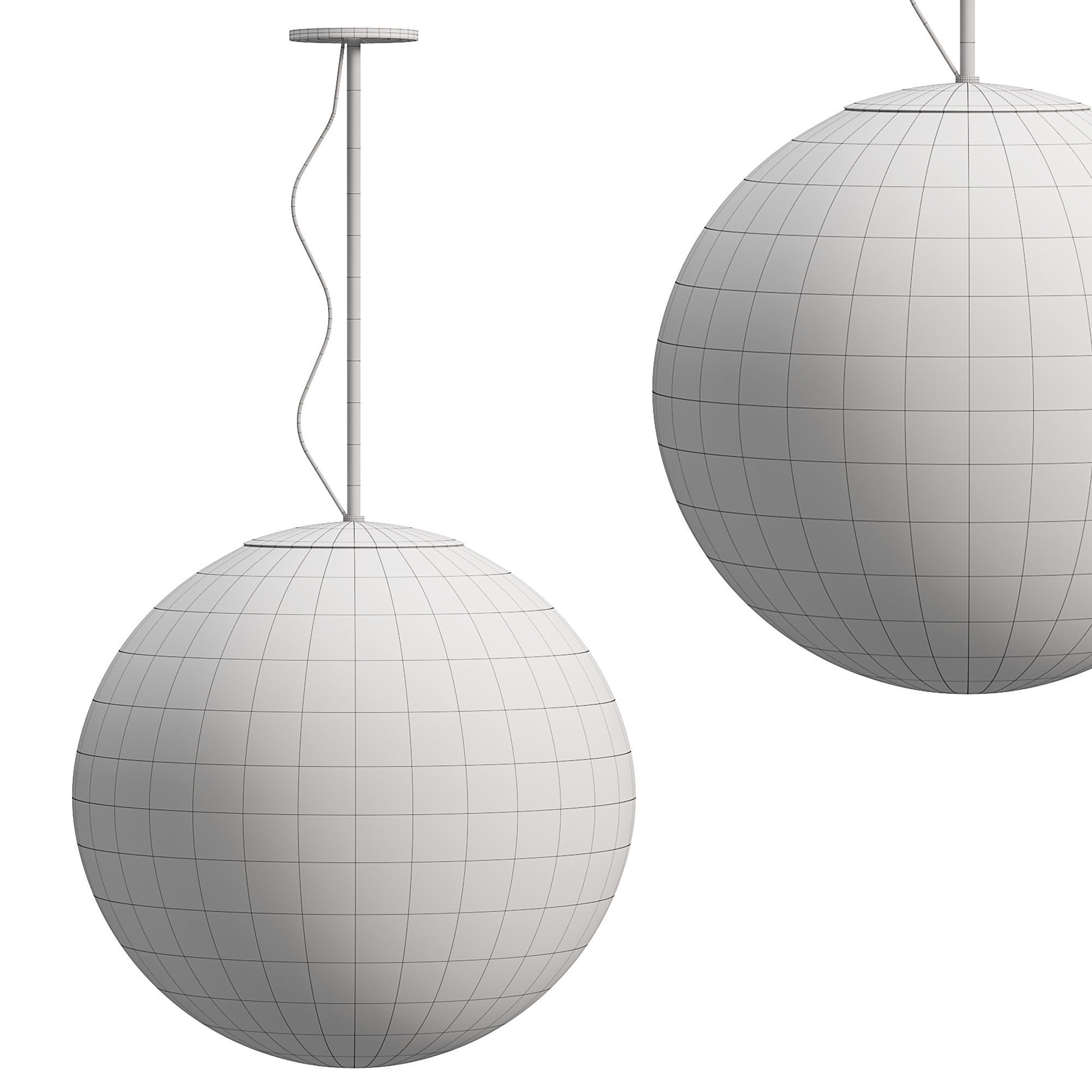 Scandinavian Style Moon Printed Pendant Lights 3D model_5