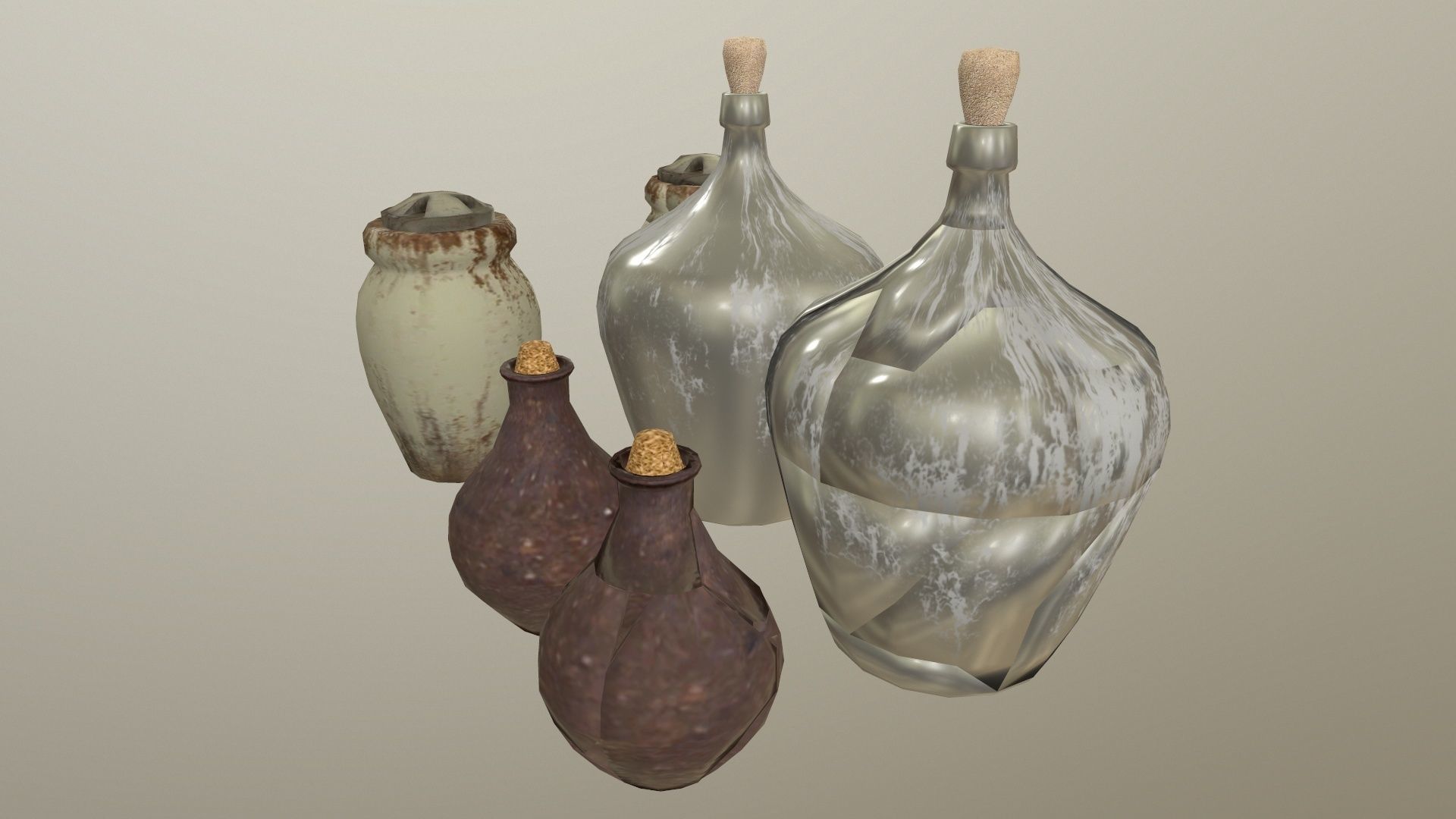 3D broken vase Low-poly 3D model_3