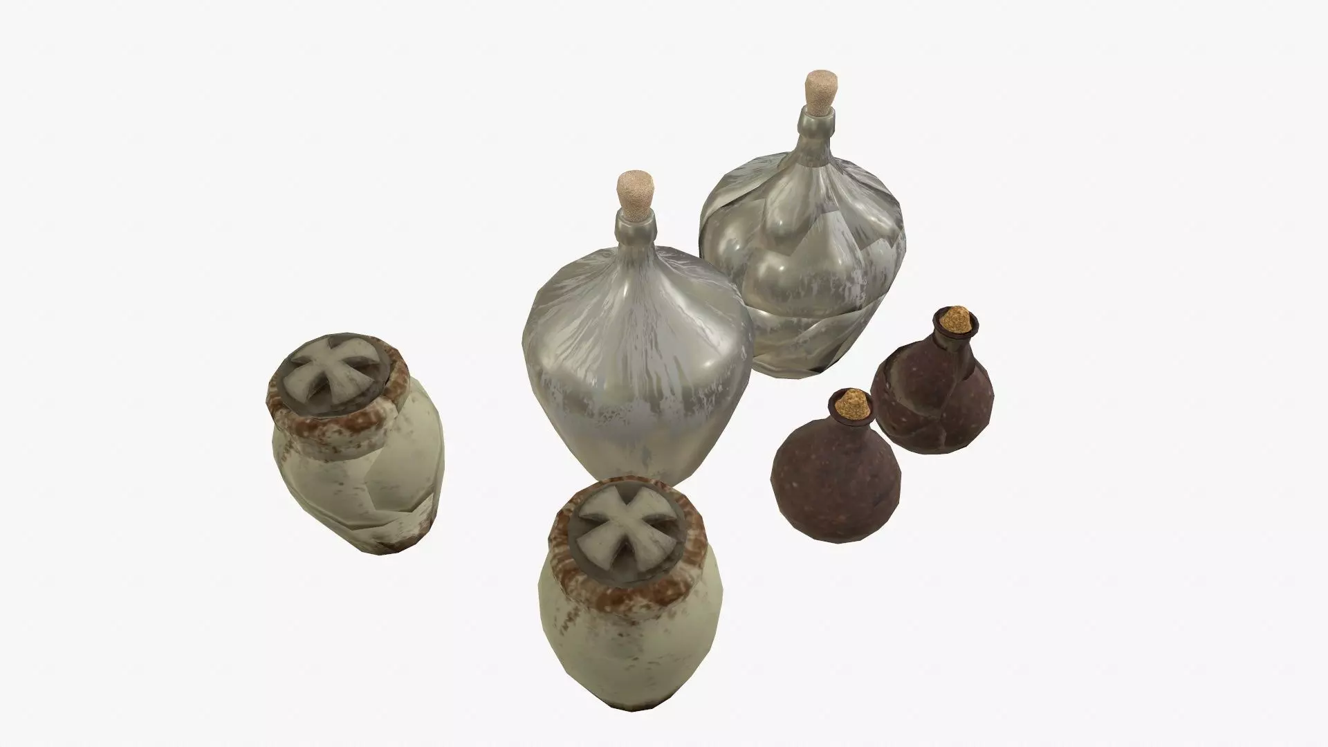 3D broken vase Low-poly 3D model_0