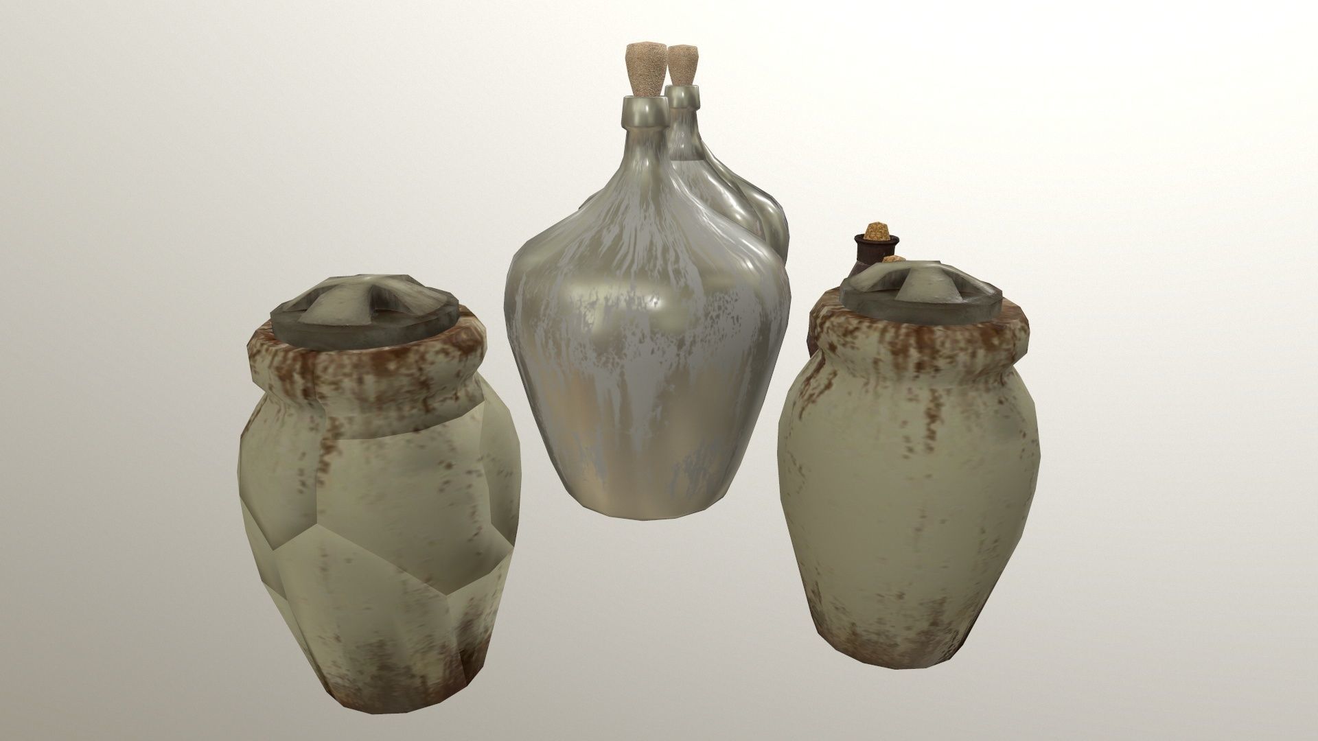 3D broken vase Low-poly 3D model_2