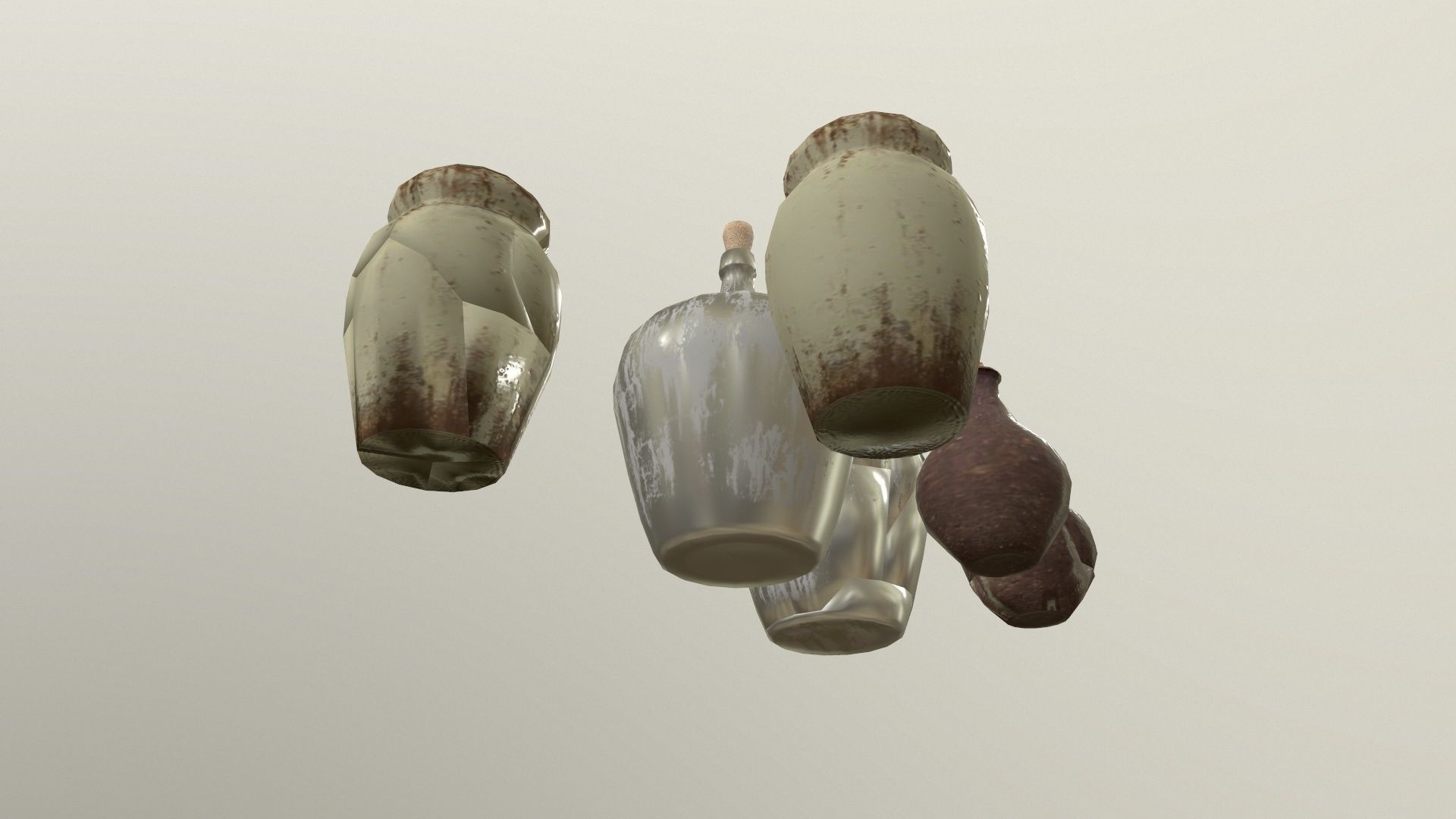 3D broken vase Low-poly 3D model_4