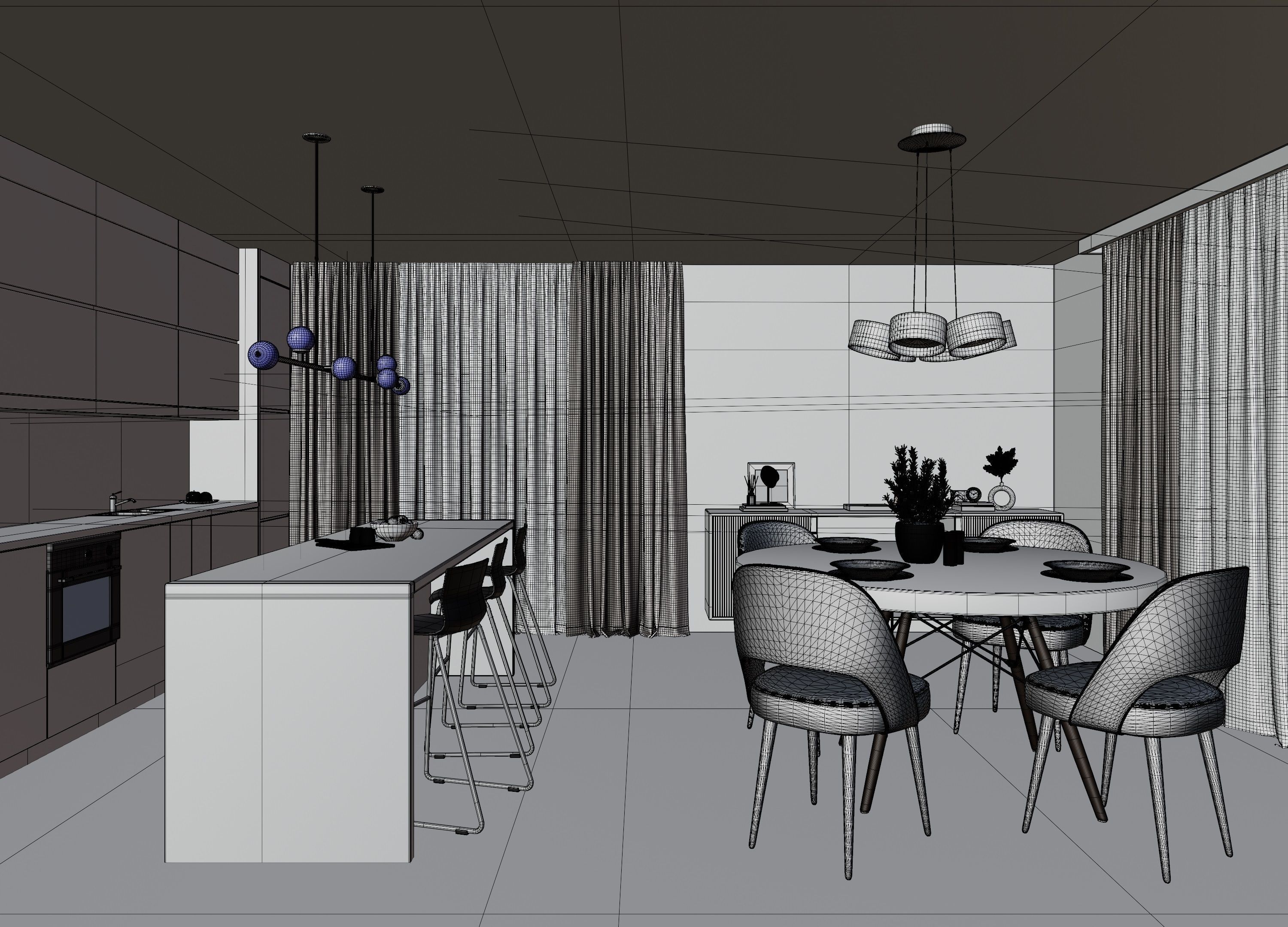 Modern Apartment Scene In Native Blend File-Vizfromblender 3D model_16