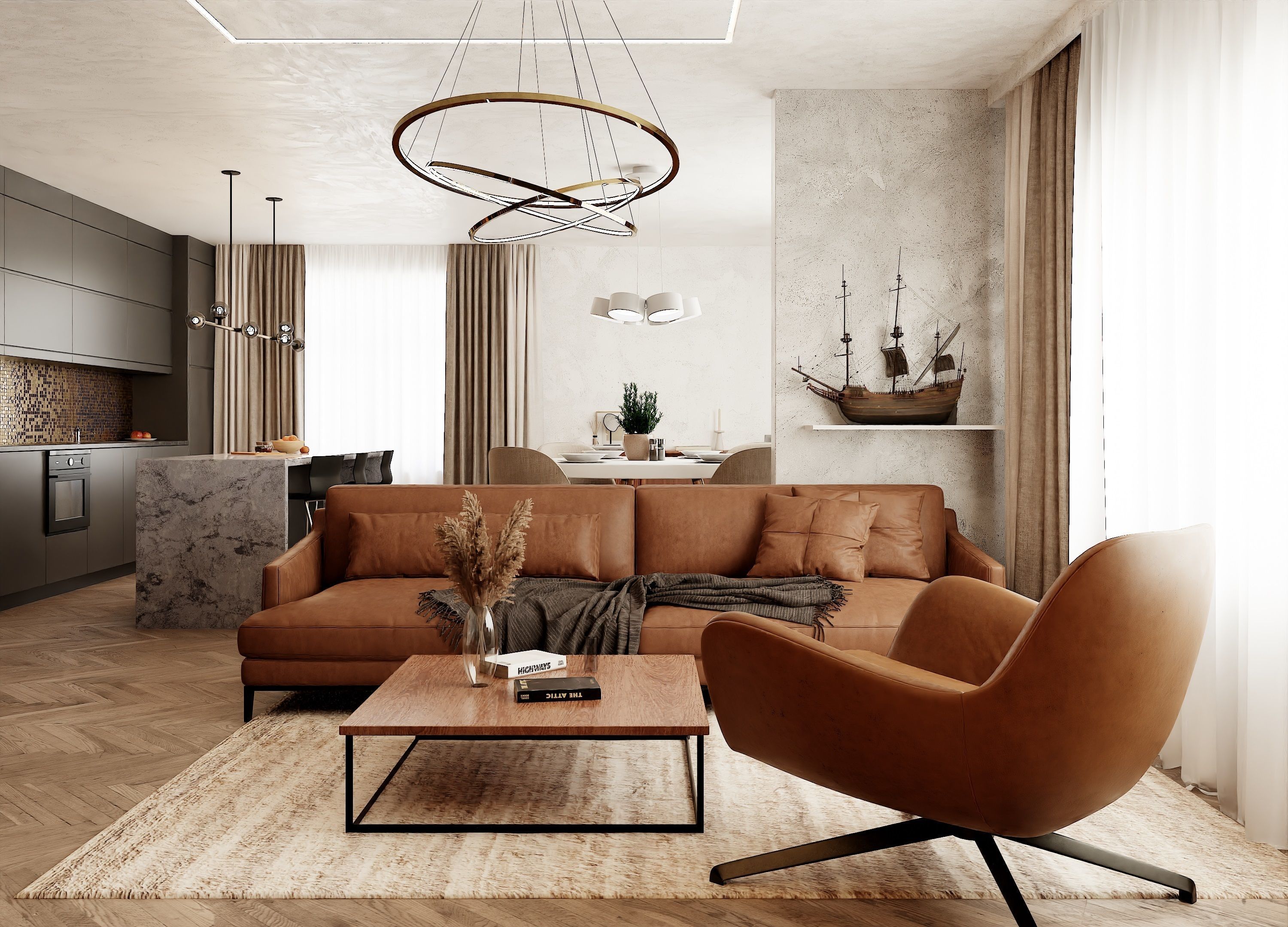Modern Apartment Scene In Native Blend File-Vizfromblender 3D model_9
