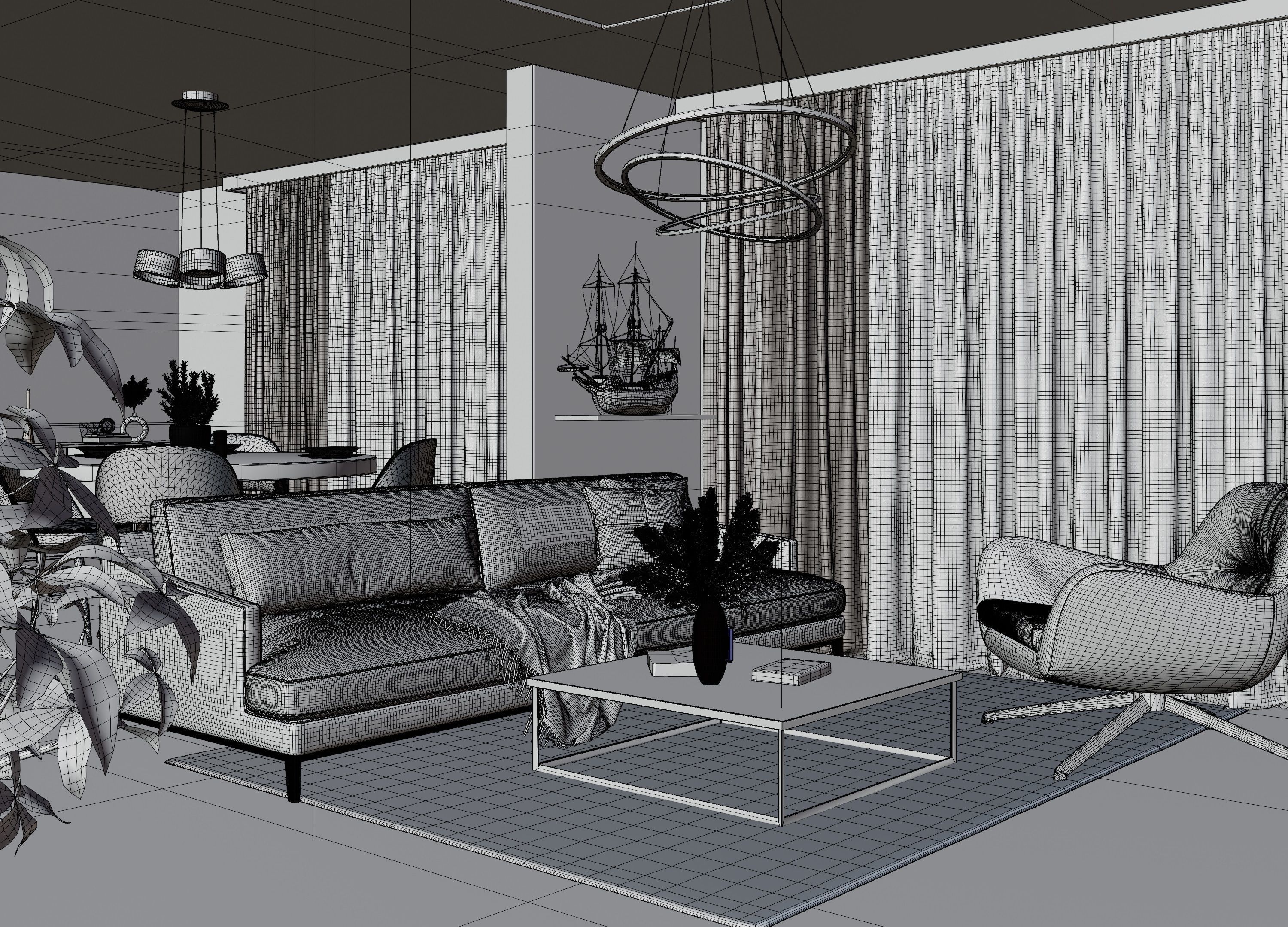 Modern Apartment Scene In Native Blend File-Vizfromblender 3D model_10