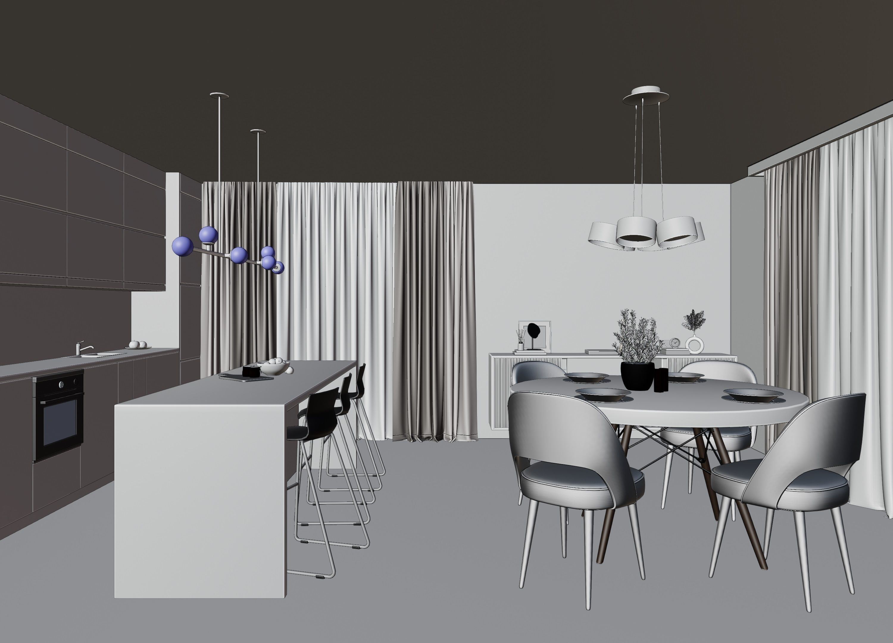 Modern Apartment Scene In Native Blend File-Vizfromblender 3D model_17