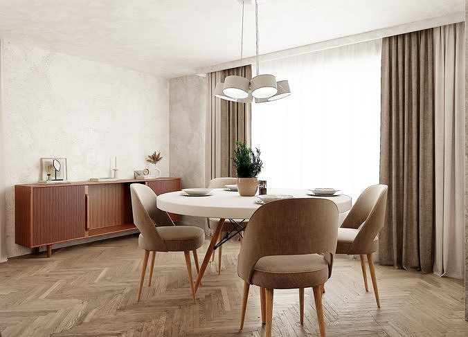 Modern Apartment Scene In Native Blend File-Vizfromblender 3D model 5