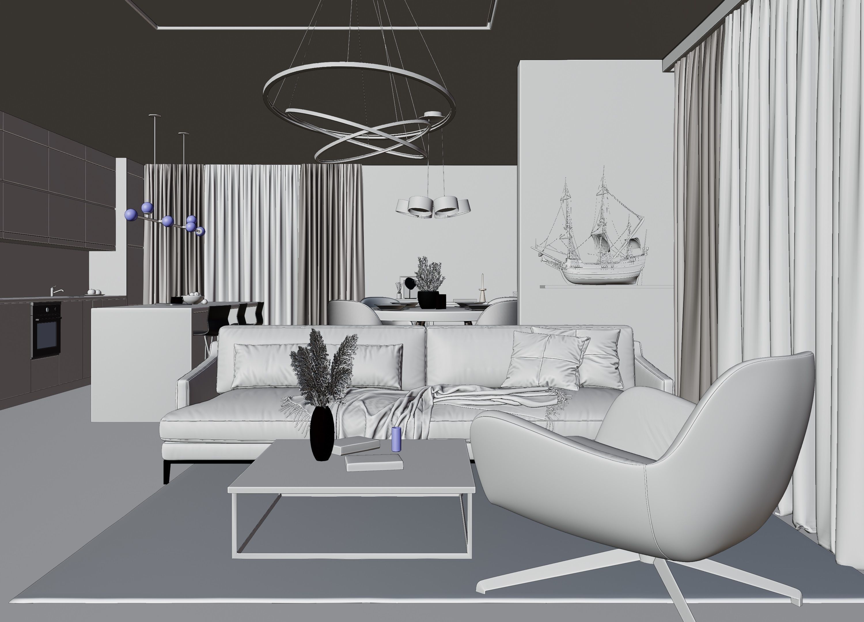 Modern Apartment Scene In Native Blend File-Vizfromblender 3D model_29
