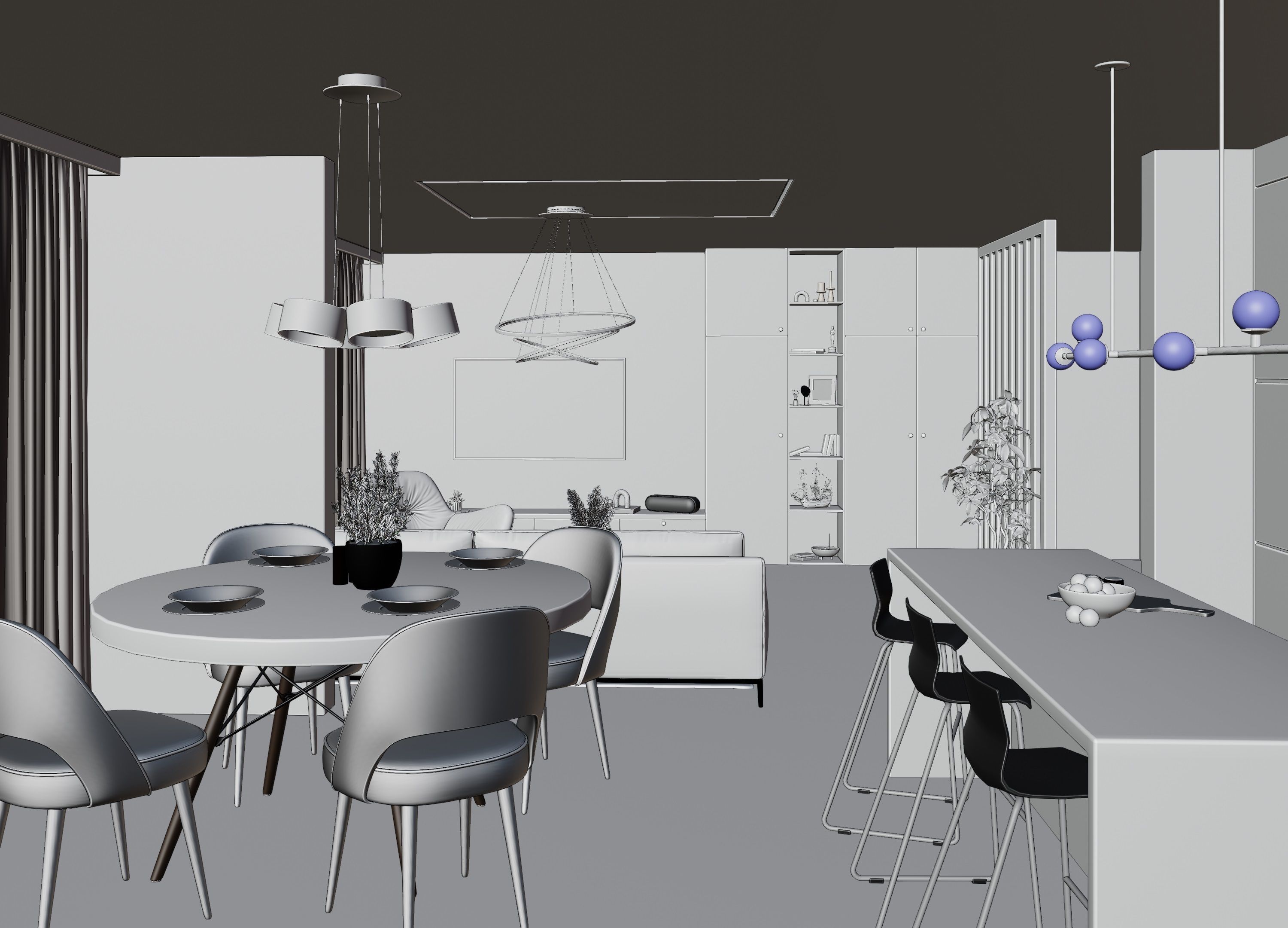 Modern Apartment Scene In Native Blend File-Vizfromblender 3D model_27